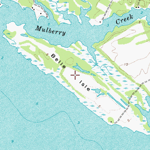 Topographic Map of Belle Isle, VA