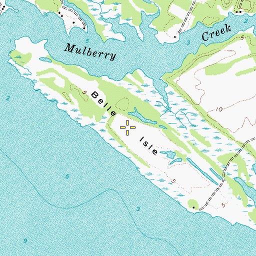 Topographic Map of Belle Isle, VA