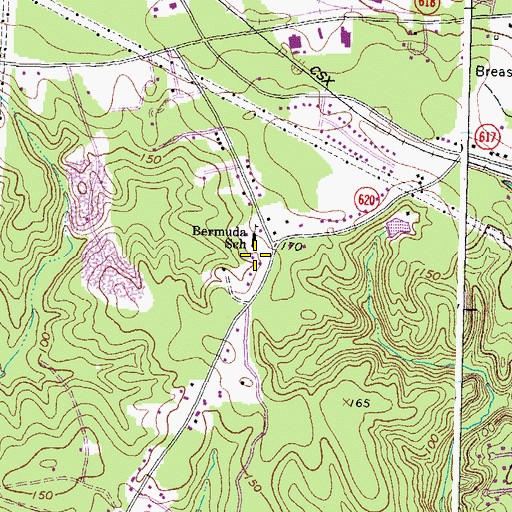 Topographic Map of Bermuda Elementary School, VA