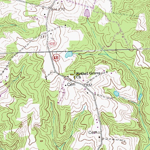 Topographic Map of Bethel Grove Church, VA