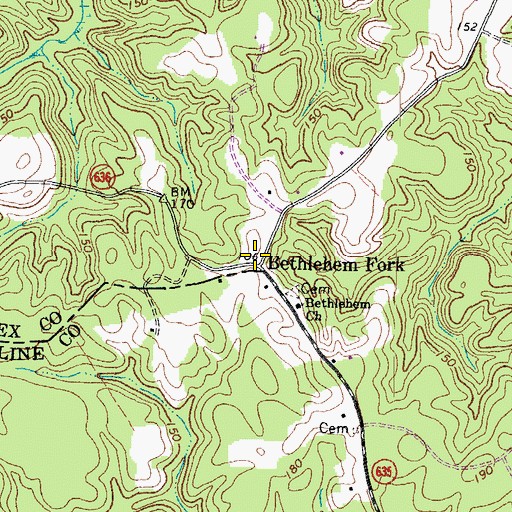 Topographic Map of Bethlehem Fork, VA