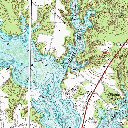 Topographic Map of Betts Mill Creek, VA