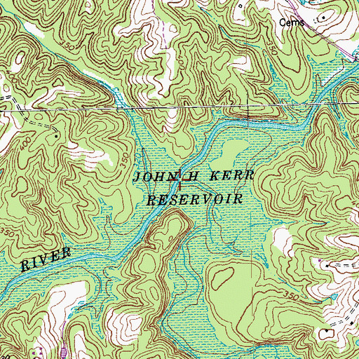 Topographic Map of Bluewing Creek, VA