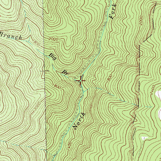 Topographic Map of Big Branch, VA