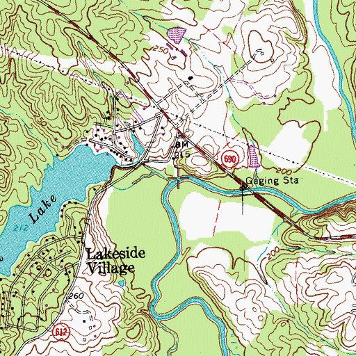 Topographic Map of Big Cattail Creek, VA