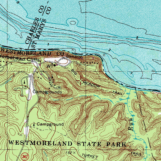 Topographic Map of Big Meadow Trail, VA