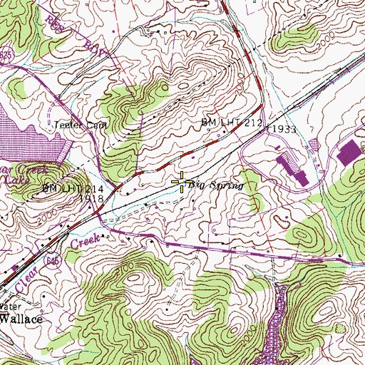 Topographic Map of Big Spring, VA