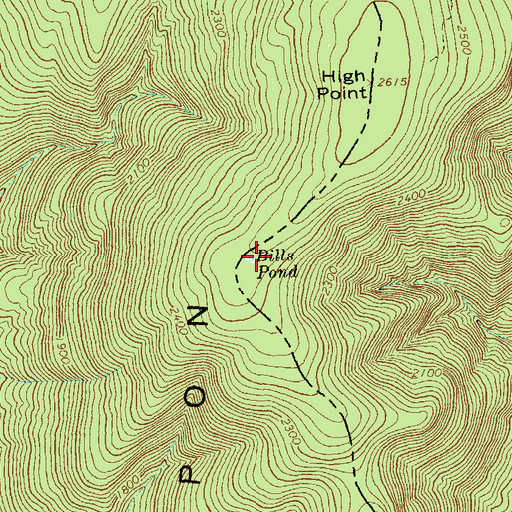 Topographic Map of Bills Pond, VA