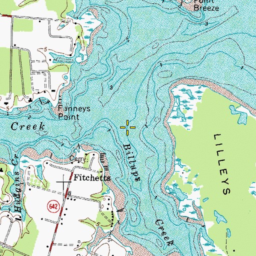 Topographic Map of Billups Creek, VA