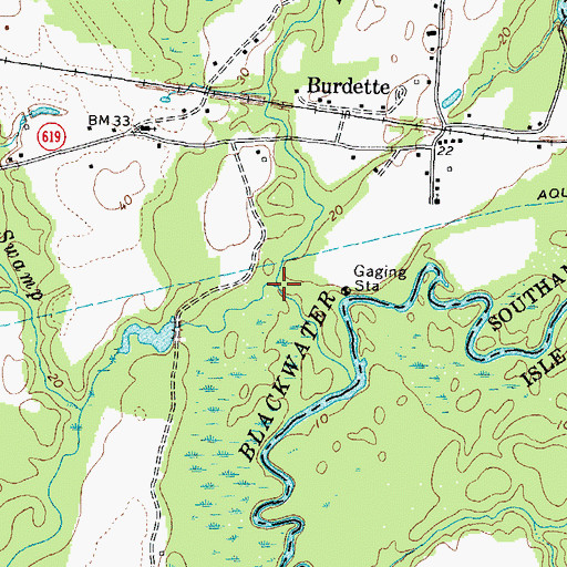 Topographic Map of Black Creek, VA
