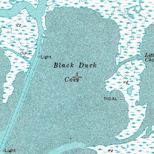 Topographic Map of Black Duck Cove, VA