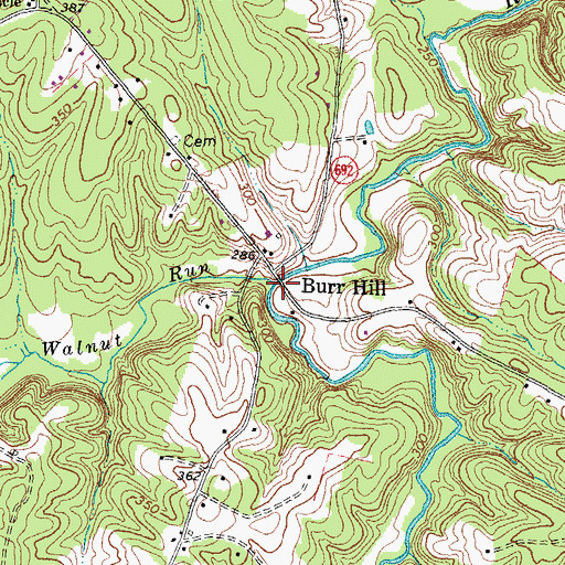Topographic Map of Black Walnut Run, VA