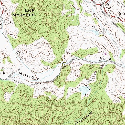 Topographic Map of Blackwells Hollow, VA