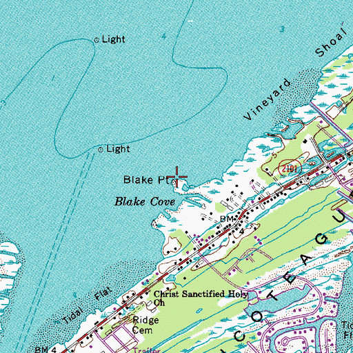 Topographic Map of Blake Point, VA