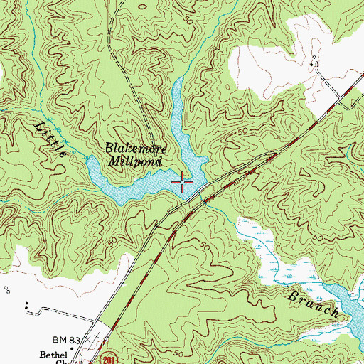 Topographic Map of Blakemore Millpond, VA