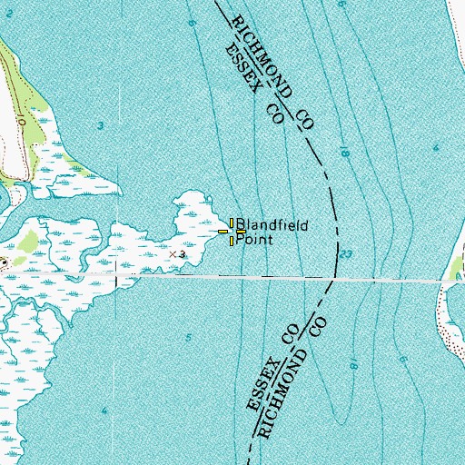 Topographic Map of Blandfield Point, VA