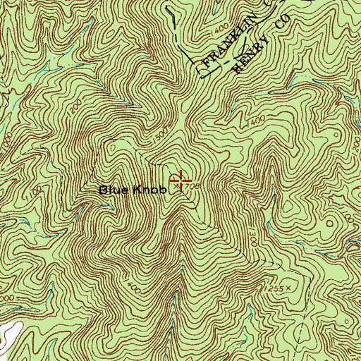 Topographic Map of Blue Knob, VA