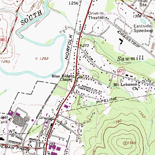 Topographic Map of Blue Ridge Chapel, VA