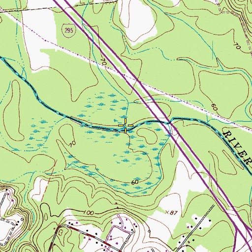 Topographic Map of Boatswain Creek, VA