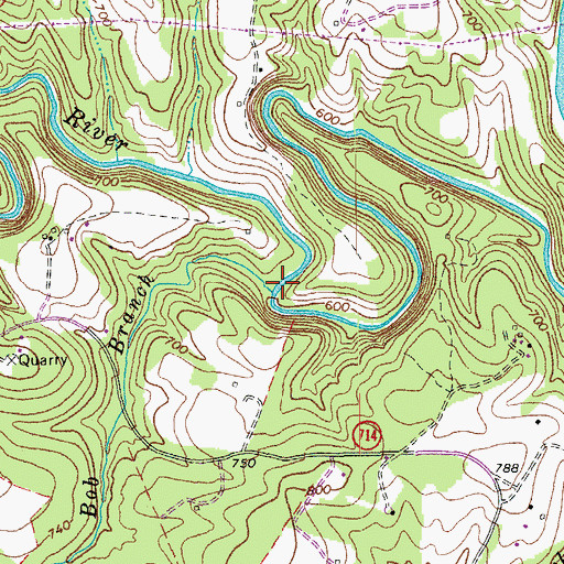 Topographic Map of Bob Branch, VA
