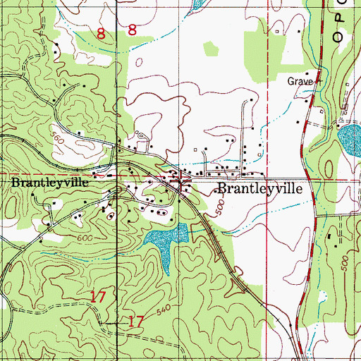 Topographic Map of Brantleyville Church, AL