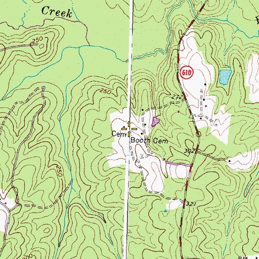 Topographic Map of Booth Cemetery, VA