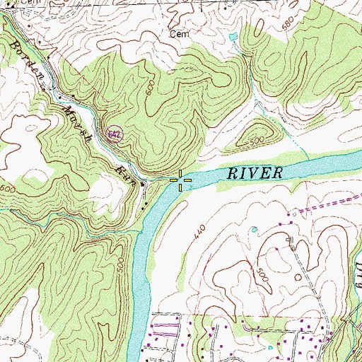 Topographic Map of Borden Marsh Run, VA