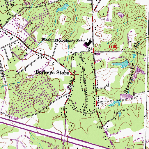Topographic Map of Borkeys Store, VA