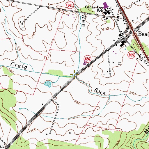 Topographic Map of Bowens Run, VA