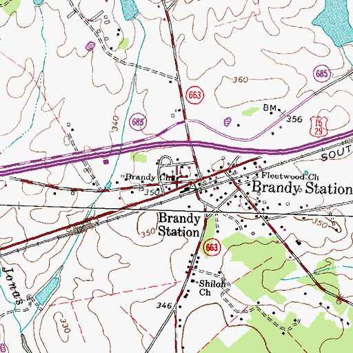 Topographic Map of Brandy Church, VA