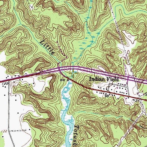 Topographic Map of Branham Mill Swamp, VA