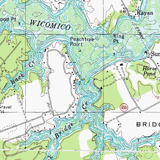 Topographic Map of Bridge Creek, VA
