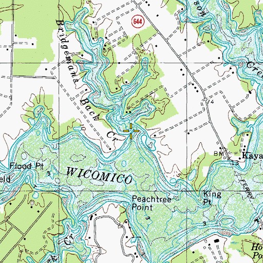 Topographic Map of Bridgemans Back Creek, VA