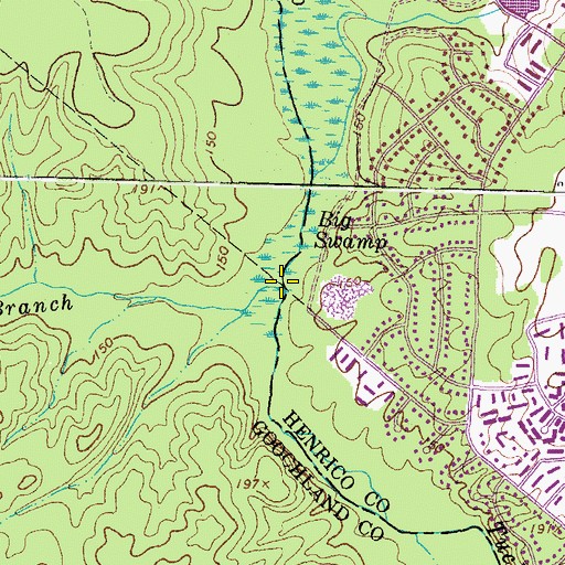 Topographic Map of Broad Branch, VA