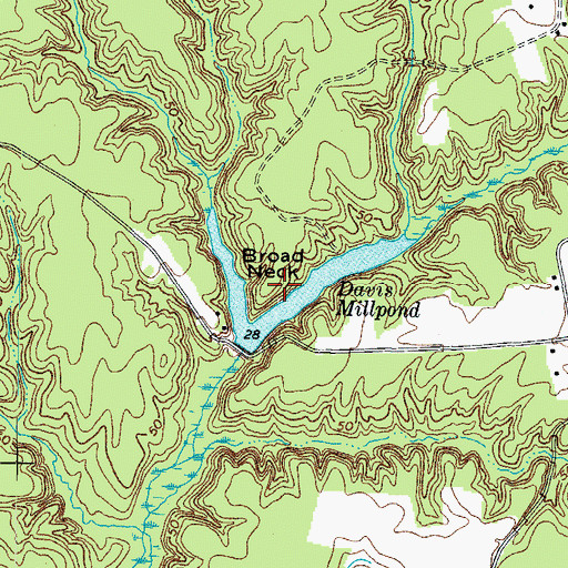 Topographic Map of Broad Neck, VA