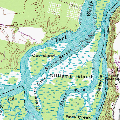 Topographic Map of Broad Street, VA