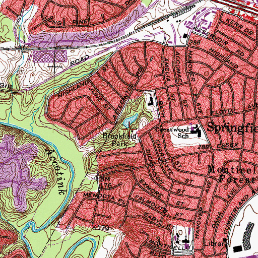 Topographic Map of Brookfield Park, VA