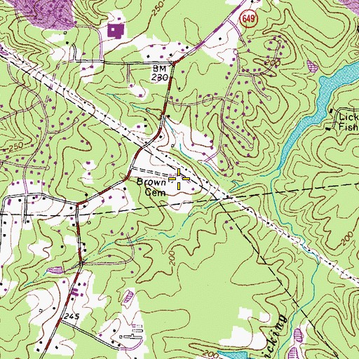 Topographic Map of Brown Cemetery, VA