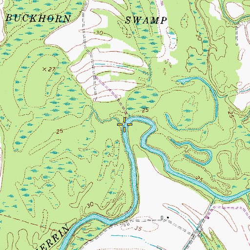 Topographic Map of Buckhorn Swamp, VA