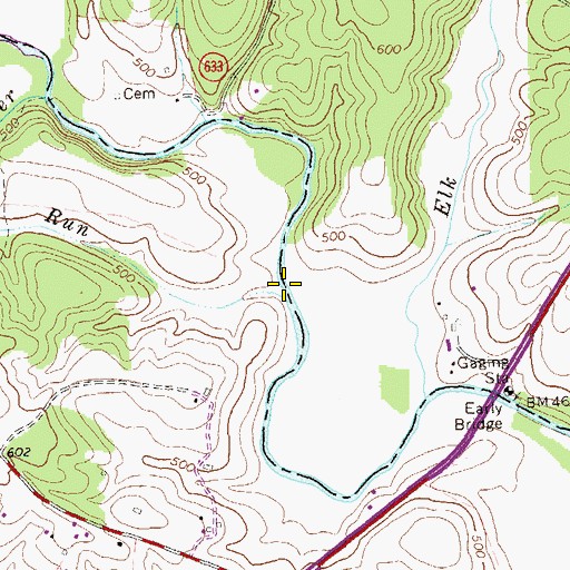 Topographic Map of Buckner Run, VA