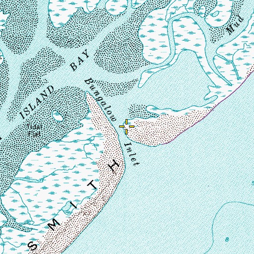 Topographic Map of Bungalow Inlet, VA