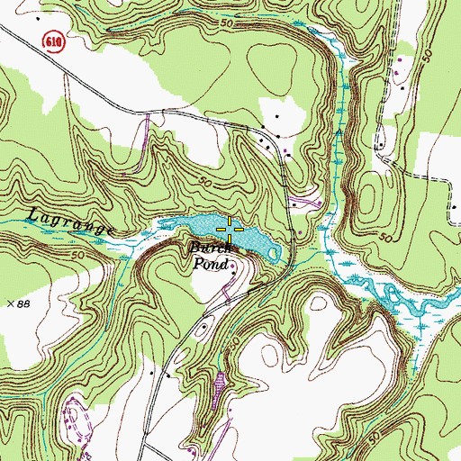 Topographic Map of Burch Pond, VA