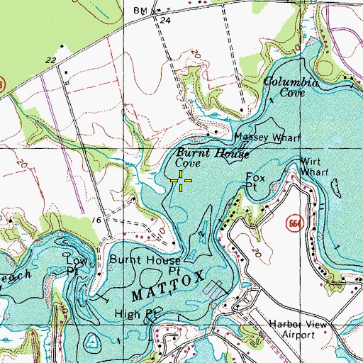 Topographic Map of Burnt House Cove, VA