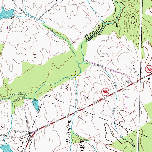 Topographic Map of Cabin Branch, VA