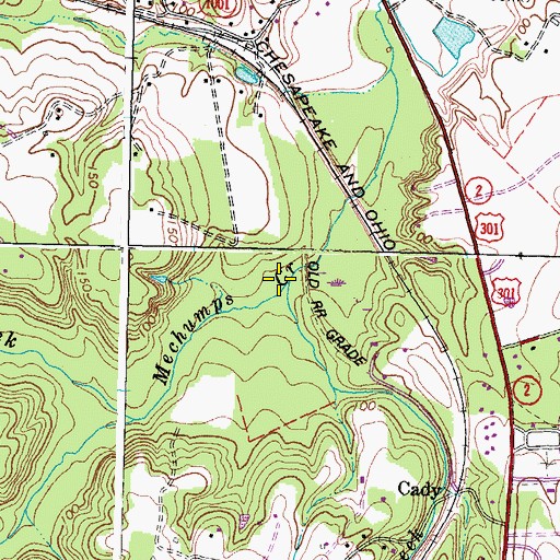 Topographic Map of Cady Creek, VA