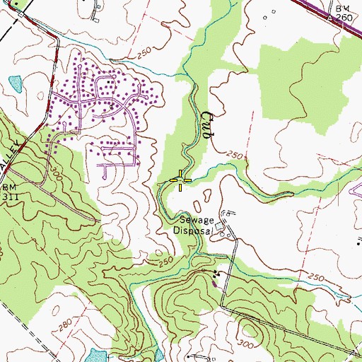 Topographic Map of Cain Branch, VA