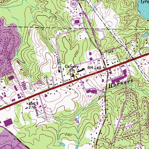Topographic Map of Calvary Church, VA