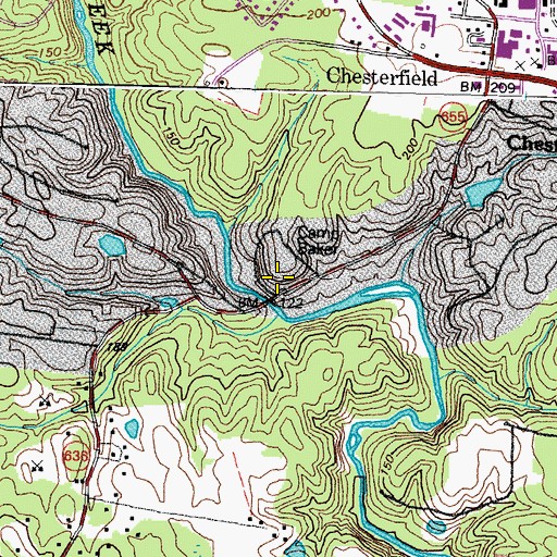 Topographic Map of Camp Baker, VA