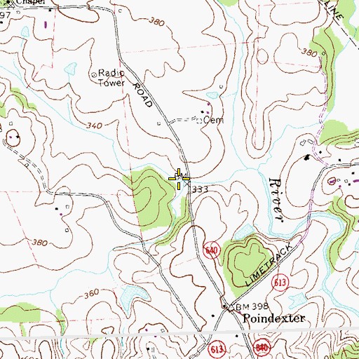 Topographic Map of Camp Creek, VA