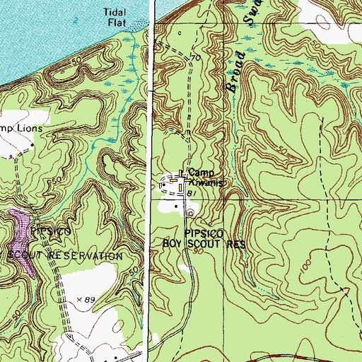 Topographic Map of Camp Kiwanis, VA